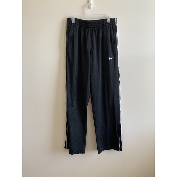 Nike Basketball Pants Size Medium Zip Bottom Stripes Black/white - Picture 1 of 5